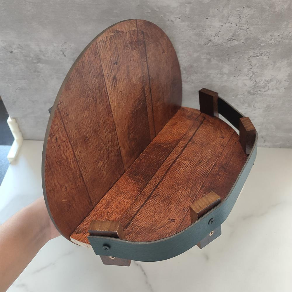 Rustic Bar Bourbon Barrel Shelf Accessories Display