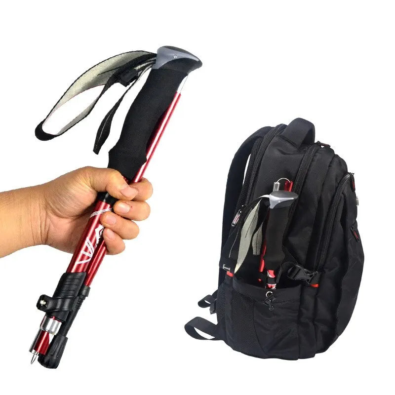 5-Section Foldable Trekking Pole – Lightweight Telescopic Walking Stick for Hiking, Camping, Nordic Walking, Elderly Support