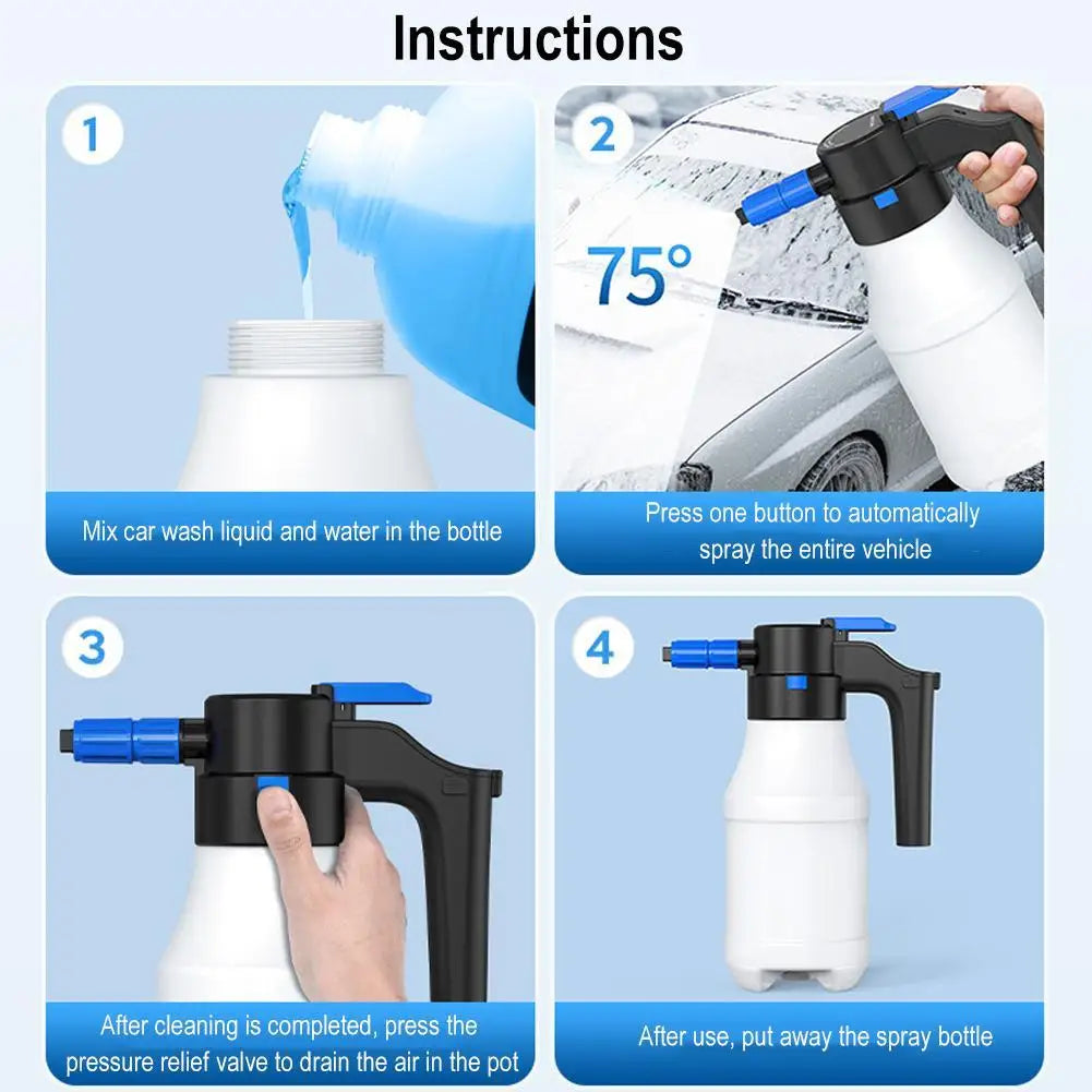 Powerful & Convenient 1.5L Electric Foam Sprayer for Car & Home Cleaning