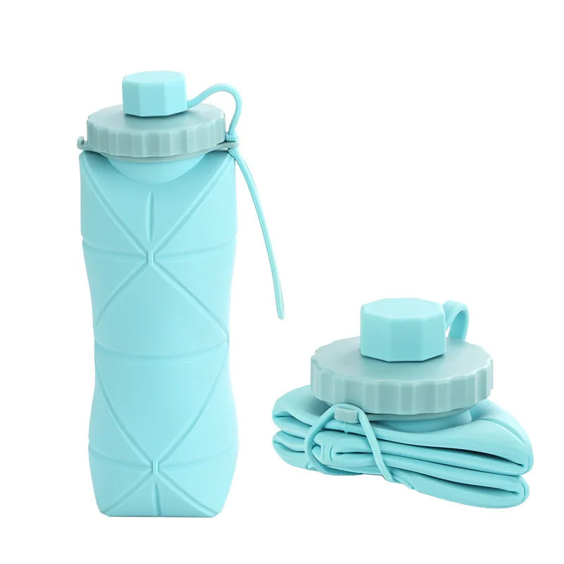 Avichic™ 600ml Collapsible Silicone Water Bottle | Portable, Leakproof & Eco-Friendly for Travel, Hiking, Gym, Everyday Use