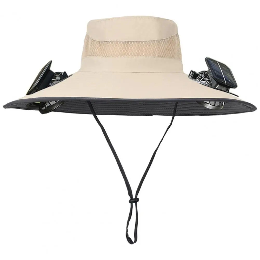 2025 New Solar Fan Outdoor Fishing Hat-Solar Sun Protection Sun Hat with Fan Solar Fan Hat Dual Power Supply Fan Outdoor Fan