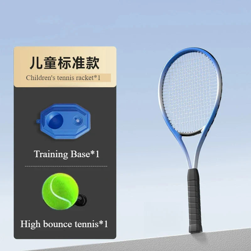 Kids Tennis Racket Set – Portable Shock-Absorbing Rebound Trainer for Outdoor Sports & Beginner Practice