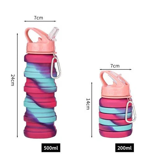 500ml Collapsible Silicone Water Bottle – Portable, Leakproof, and Eco-Friendly for Travel, Sports, and Daily Use