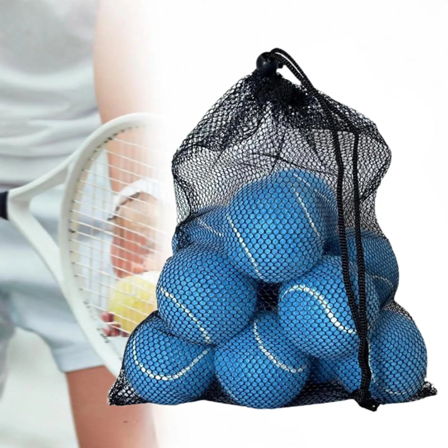 Avichic™ 12-Piece Professional Tennis Balls Set – Durable Training Balls with Drawstring Bag for Indoor & Outdoor Play