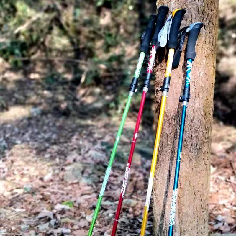 5-Section Foldable Trekking Pole – Lightweight Telescopic Walking Stick for Hiking, Camping, Nordic Walking, Elderly Support