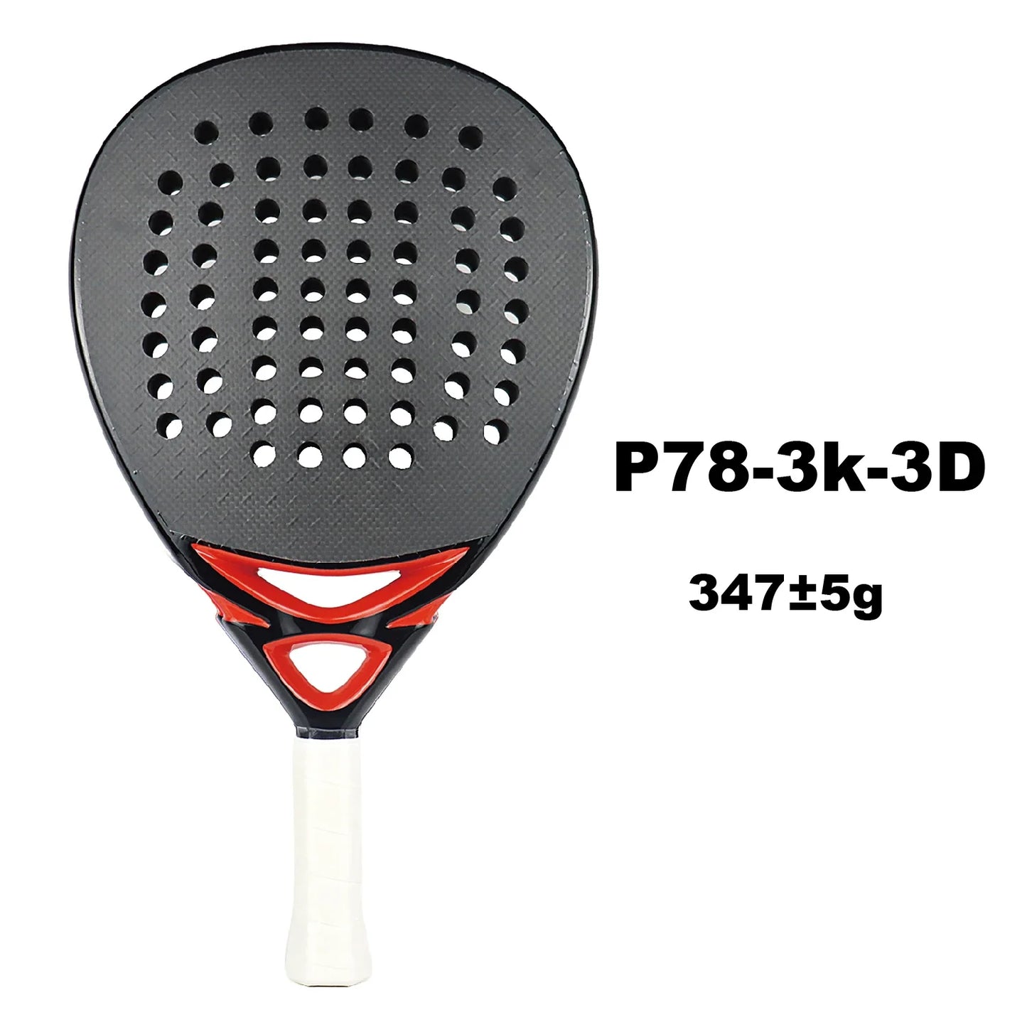 Full Carbon Padel Racket – Lightweight Frosted Surface Paddle Tennis Racquet for Beginners & All-Level Players