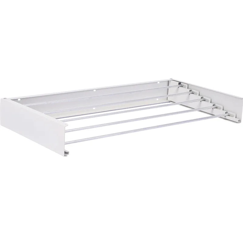 Foldable Wall-Mounted Drying Rack – Space-Saving Laundry Hanger with 5 Aluminum Rods, Heavy-Duty Clothes Dryer Rack