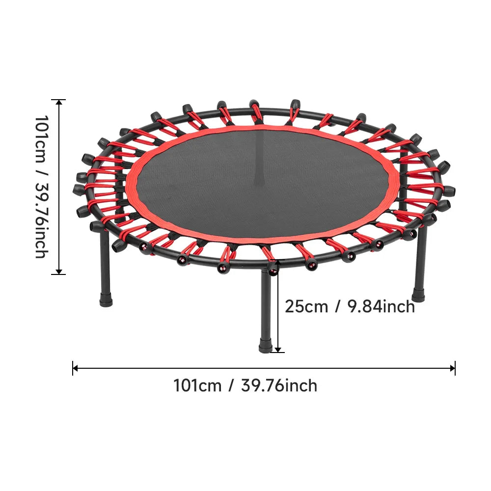 Silent Mini Fitness Trampoline – 40-Inch Bungee Rebounder for Indoor & Outdoor Cardio, Weight Loss & Balance Training