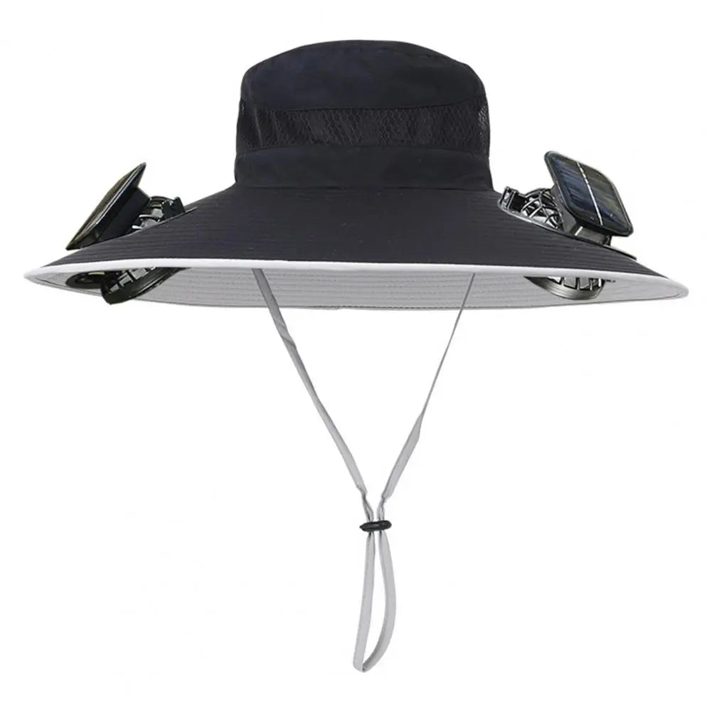 2025 New Solar Fan Outdoor Fishing Hat-Solar Sun Protection Sun Hat with Fan Solar Fan Hat Dual Power Supply Fan Outdoor Fan