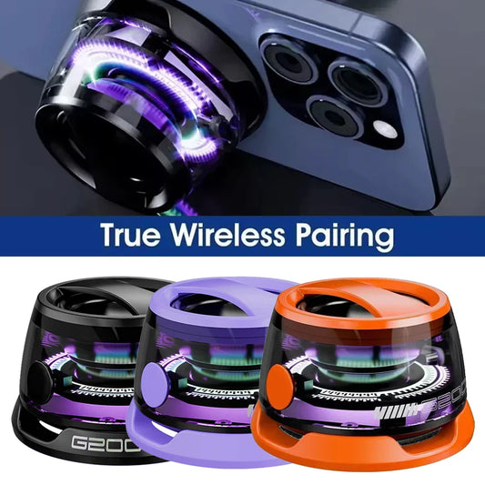 G200 Mini Bluetooth Speaker – RGB Light, Magnetic Mount, BT5.3, Wireless, 7H Playback, Phone Holder, Portable Sound Box