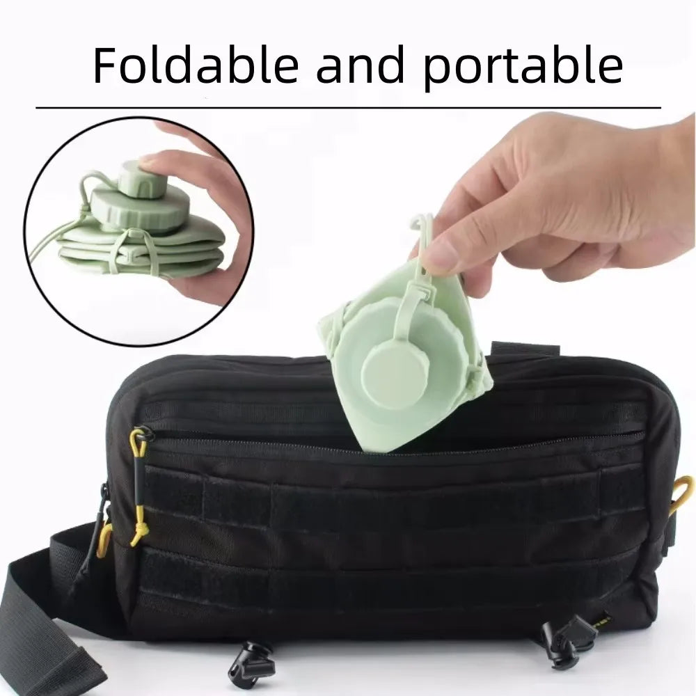 Avichic™ 600ml Collapsible Silicone Water Bottle | Portable, Leakproof & Eco-Friendly for Travel, Hiking, Gym, Everyday Use