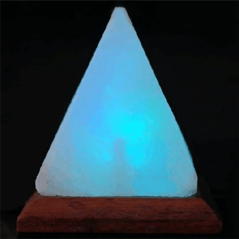 Himalayan Crystal Salt Lamp – USB LED Pyramid Lamp for Air Purifying, Mood Lighting & Home Decor