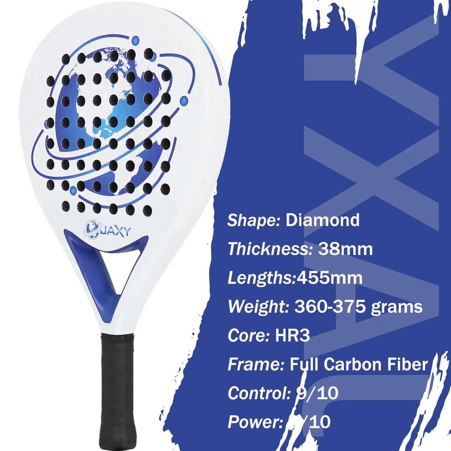 Full Carbon Padel Racket – Lightweight Frosted Surface Paddle Tennis Racquet for Beginners & All-Level Players
