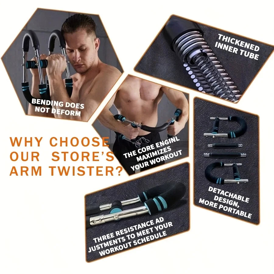 Verstelbare Twister Arm Exerciser Pols Krachttrainer Thuis Borst Expander Voor Schouder Arm en Borst Oefening