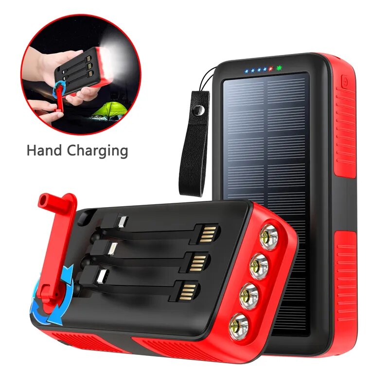 30000mAh Hand Crank Solar Power Bank: Never Run Out of Power Again