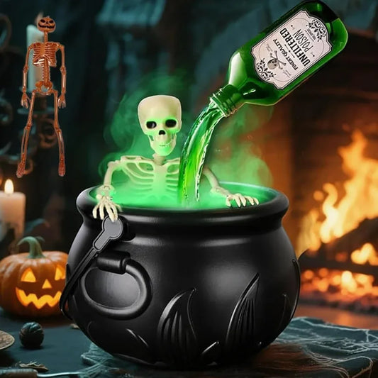 Magic Halloween Witch Cauldron – Fog Effect Potion Pot with Floating Bubbles, Reusable Haunted Party Decoration