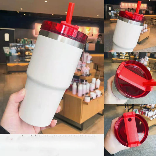 20oz Stainless Steel Insulated Tumbler with Straw – Large Capacity Travel Coffee Mug for Car, Office, and Home