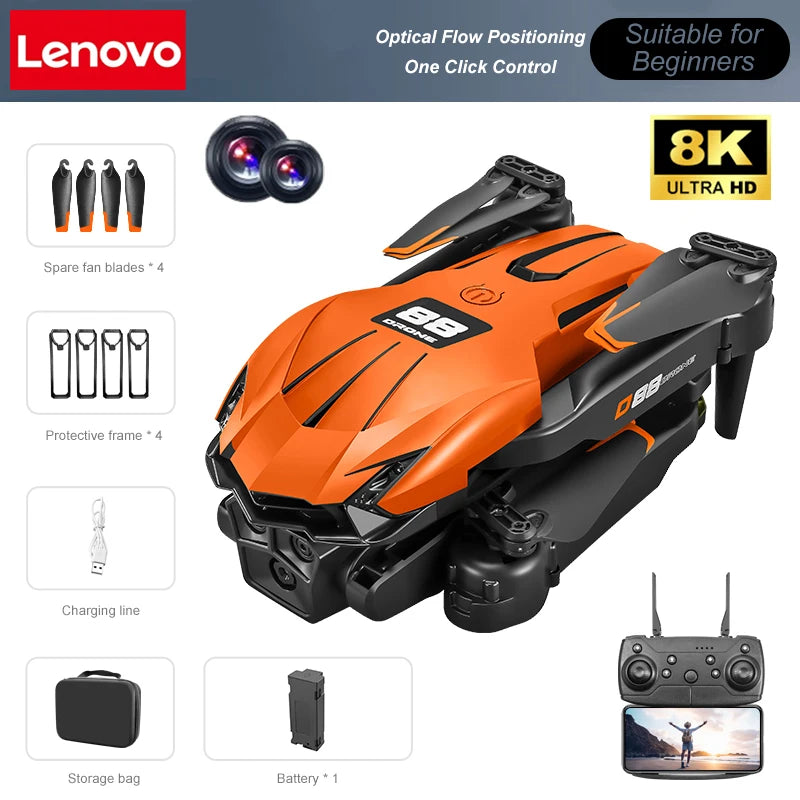 Foldable GPS Drone with 8K Aerial HD Dual Camera - Professional Optical Flow Hovering Quadcopter for Photography with Gesture Control