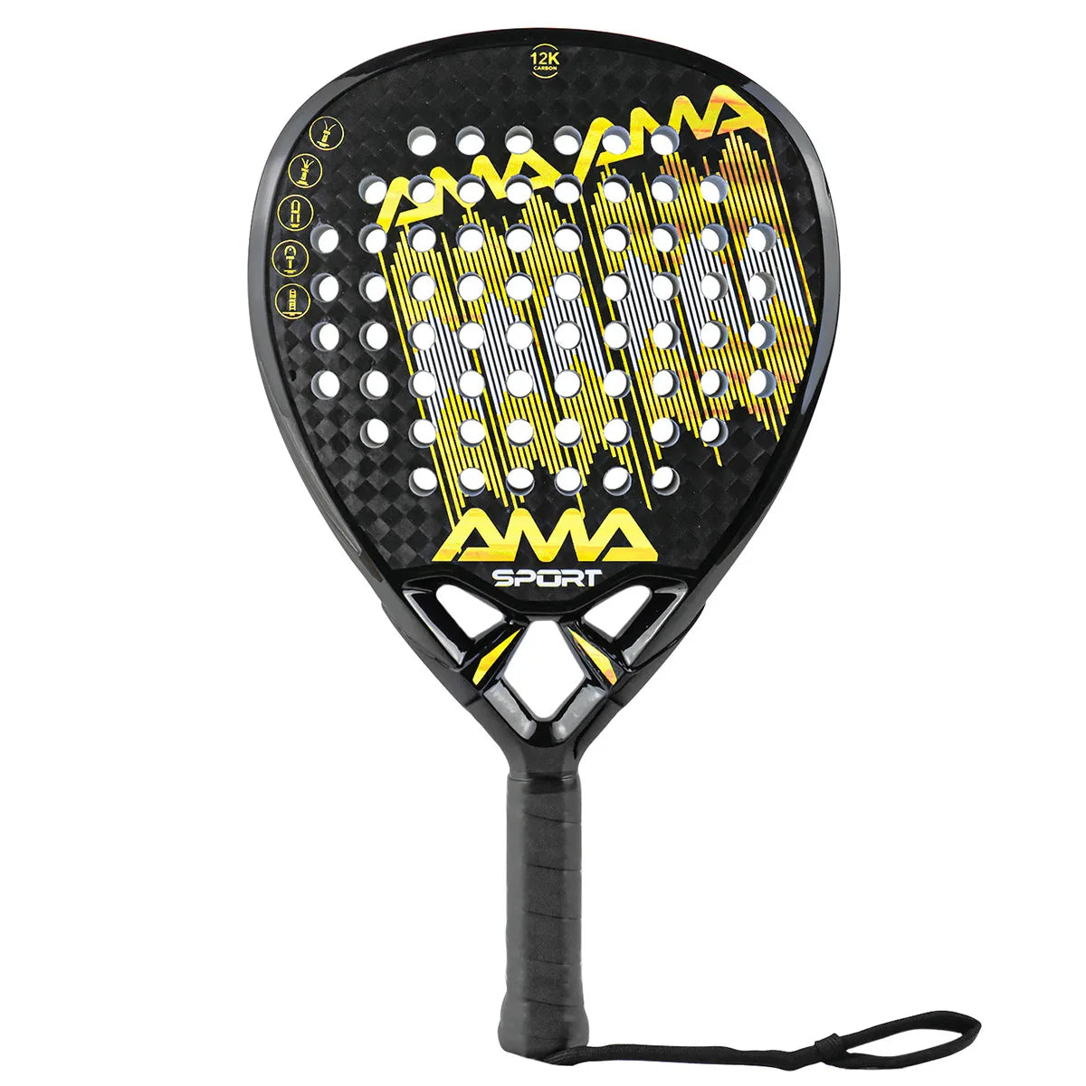 Full Carbon Padel Racket – Lightweight Frosted Surface Paddle Tennis Racquet for Beginners & All-Level Players