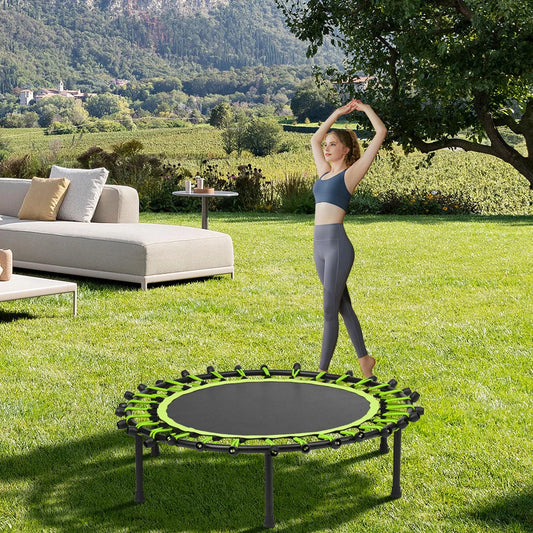 Silent Mini Fitness Trampoline – 40-Inch Bungee Rebounder for Indoor & Outdoor Cardio, Weight Loss & Balance Training