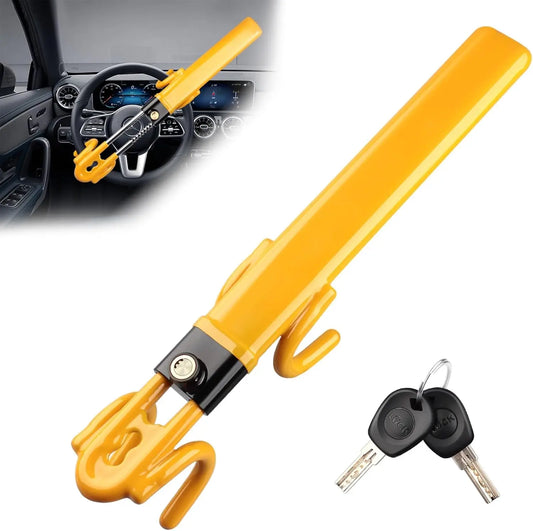 Avichic™ Heavy-Duty Steering Wheel Lock – Anti-Theft Car Security Device with Adjustable Lock & 2 Keys – Universal Fit