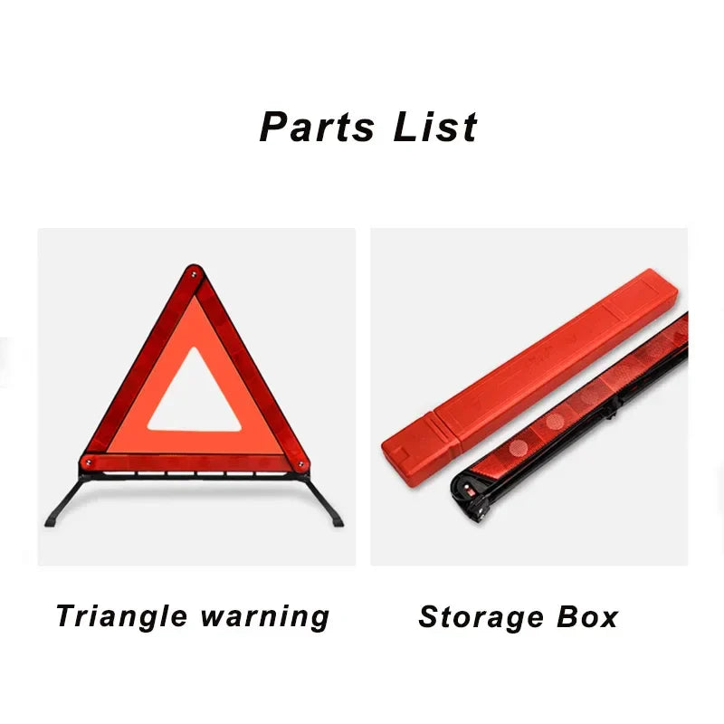 Avichic™ Foldable Emergency Reflective Triangle – Car Breakdown Safety Warning Sign with Strong Reflective Sticker & Compact Storage Box