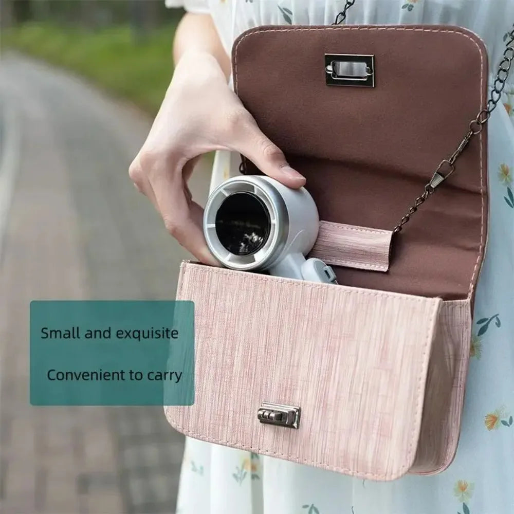 Mini Turbo Fan with LED Display – 3-in-1 Portable, Foldable, Rechargeable Neck & Desk Fan – 3600mAh, 5-Speed, Quiet Operation