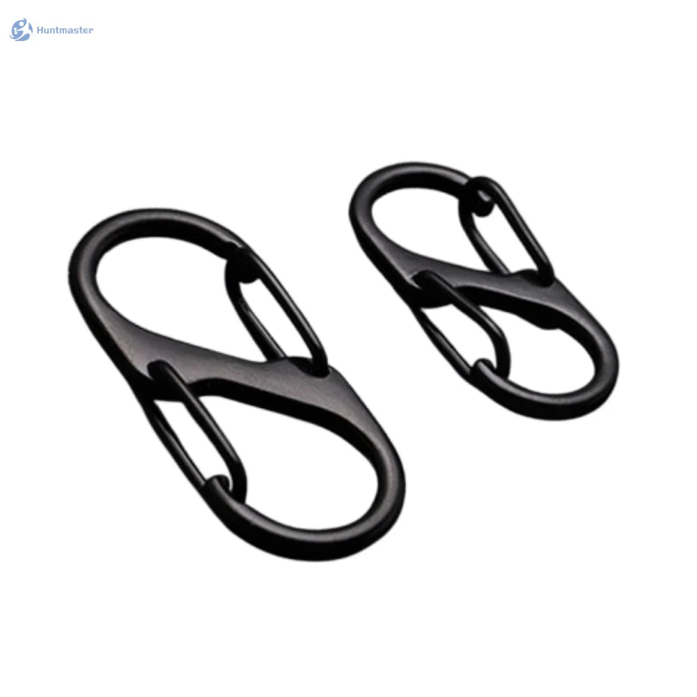 10pcs Stainless Steel S Type Carabiner with Lock Mini Keychain Hook Anti-Theft Outdoor Camping Backpack Buckle Key-Lock Tool