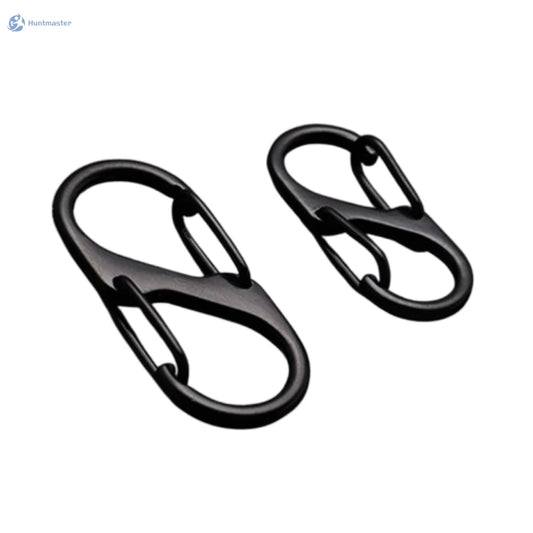 10pcs Stainless Steel S Type Carabiner with Lock Mini Keychain Hook Anti-Theft Outdoor Camping Backpack Buckle Key-Lock Tool