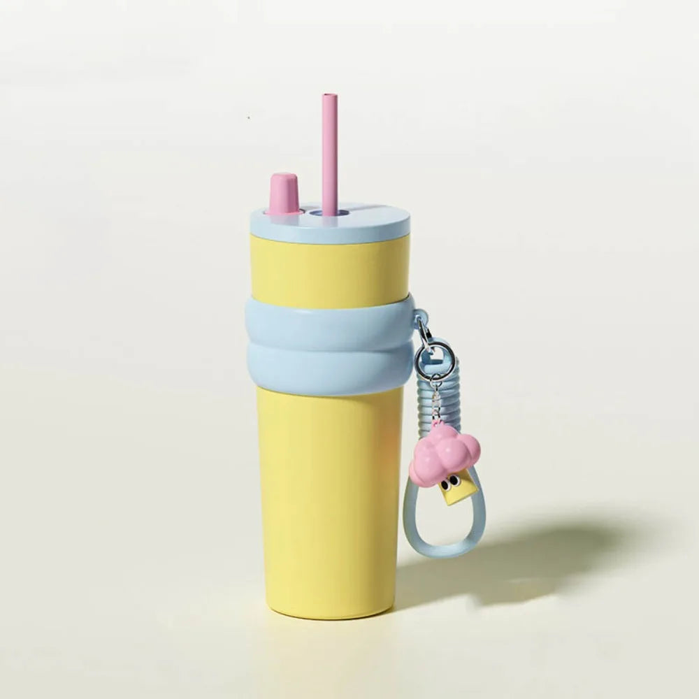 Durable 700ML Thermal Cup Bow 316 Stainless Steel Leak-proof Insulated Water Bottle Gift Vacuum Cup Boys and Girls