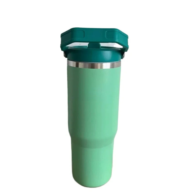 30oz Stainless Steel Vacuum Flask with Straw – 12-Hour Hot & Cold Retention – Leakproof Travel Mug for Work, Gym, and Outdoors
