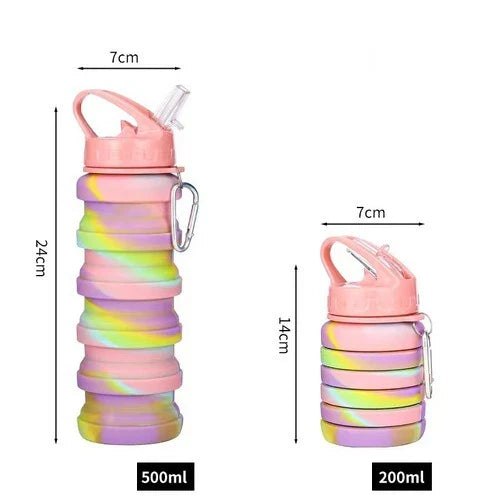 500ml Collapsible Silicone Water Bottle – Portable, Leakproof, and Eco-Friendly for Travel, Sports, and Daily Use