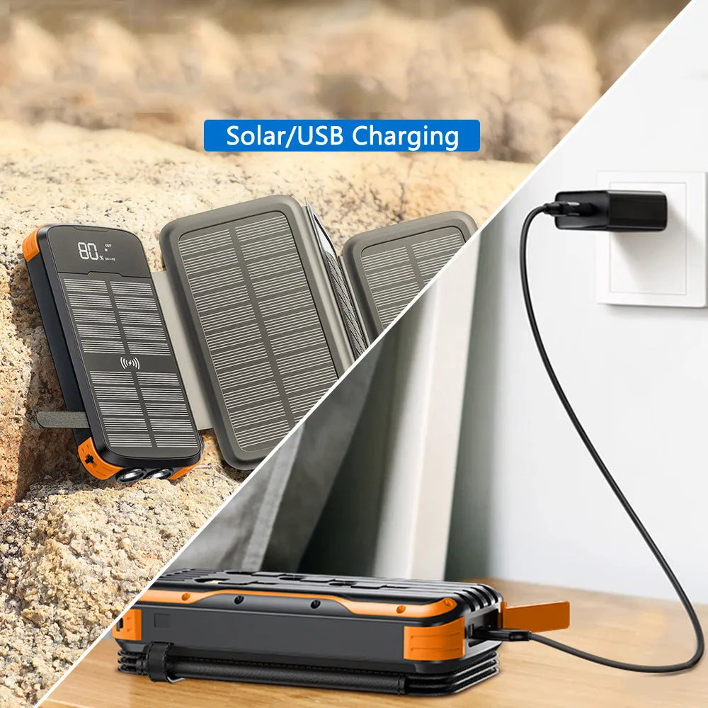 43800mAh High-Capacity Fast Charging Powerbank: Never Run Out of Battery Again -Harness the Sun's Energy for Effortless Charging on the Go