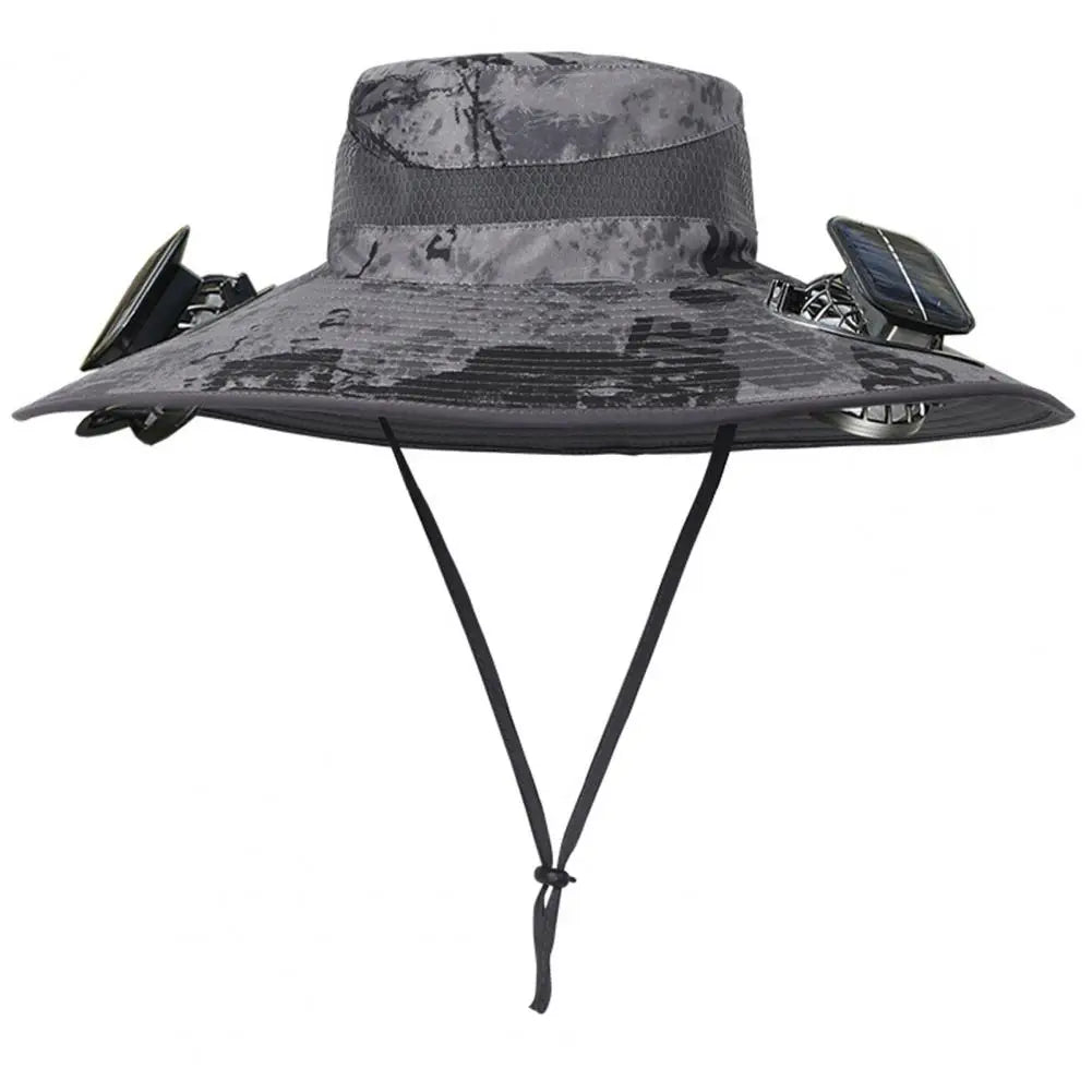 2025 New Solar Fan Outdoor Fishing Hat-Solar Sun Protection Sun Hat with Fan Solar Fan Hat Dual Power Supply Fan Outdoor Fan