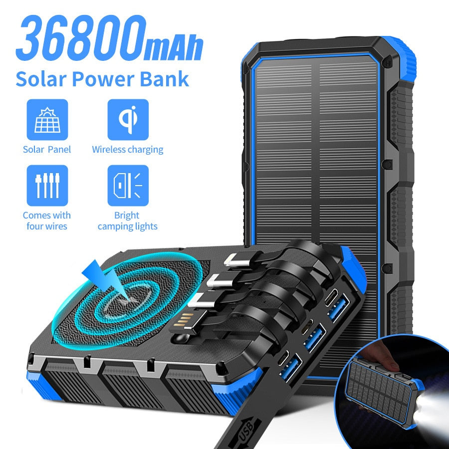 Efficient and Reliable 36800mAh Portable Wireless Quick Charger - Never Run Out of Power Again