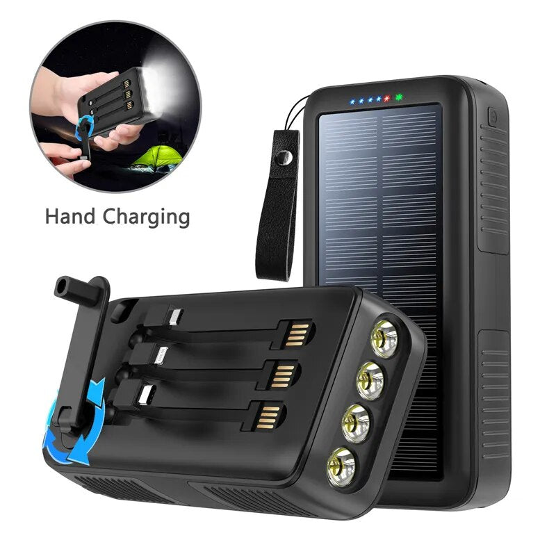 30000mAh Hand Crank Solar Power Bank: Never Run Out of Power Again