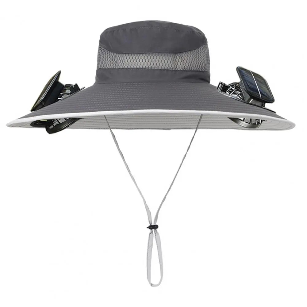 2025 New Solar Fan Outdoor Fishing Hat-Solar Sun Protection Sun Hat with Fan Solar Fan Hat Dual Power Supply Fan Outdoor Fan