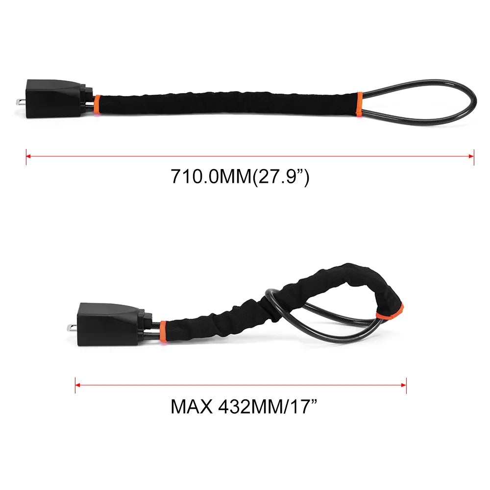 Steel Steering Wheel Lock to Seatbelt – Anti-Theft Car Security Device with 3 Keys, Universal Fit for SUV, Van, Truck