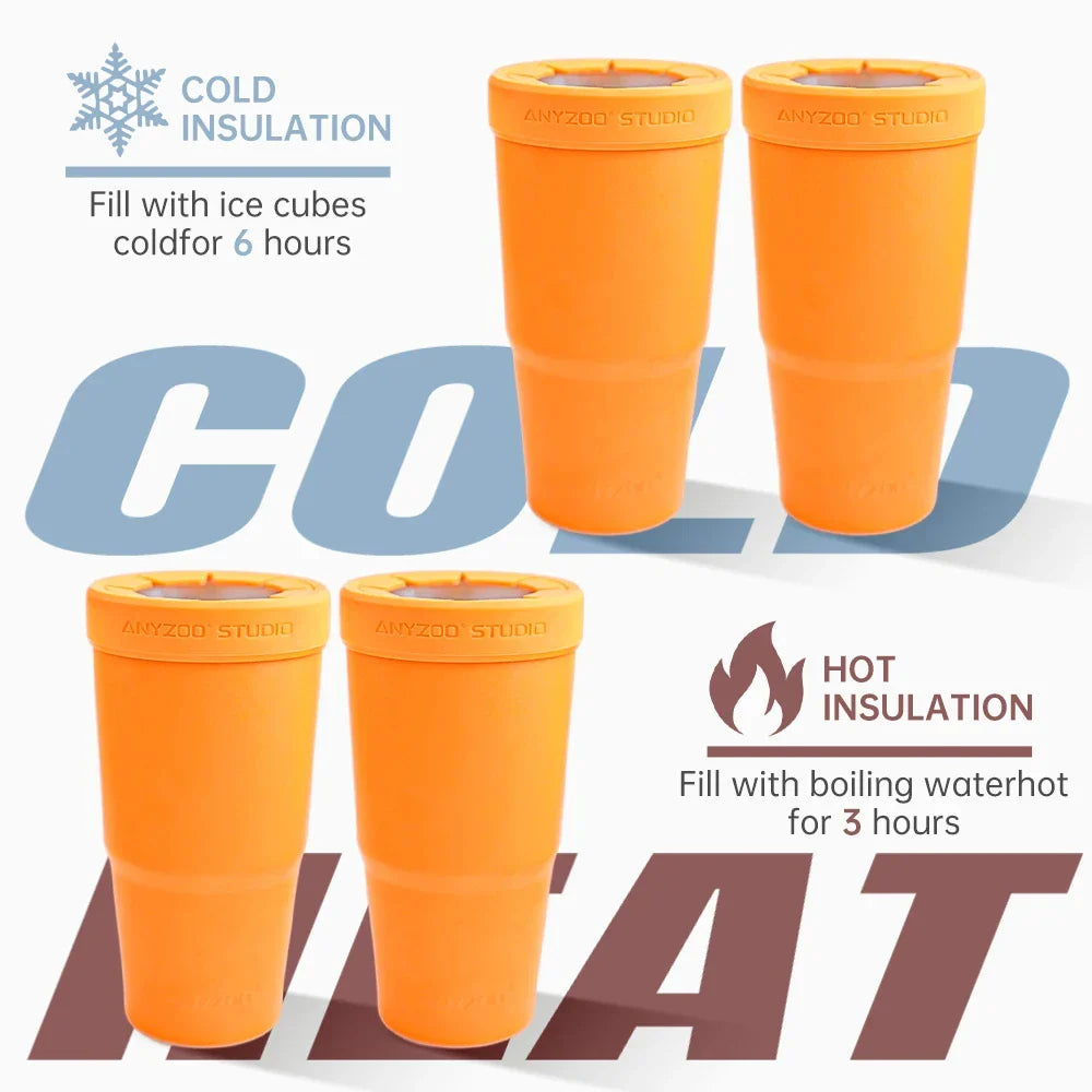 30oz Tumbler with Silicone Lid – 2-in-1 Straw & Sip, Leakproof, Double Wall Stainless Steel