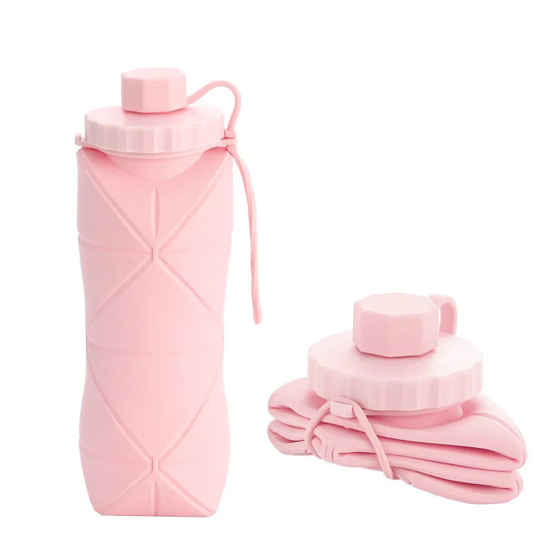 Avichic™ 600ml Collapsible Silicone Water Bottle | Portable, Leakproof & Eco-Friendly for Travel, Hiking, Gym, Everyday Use