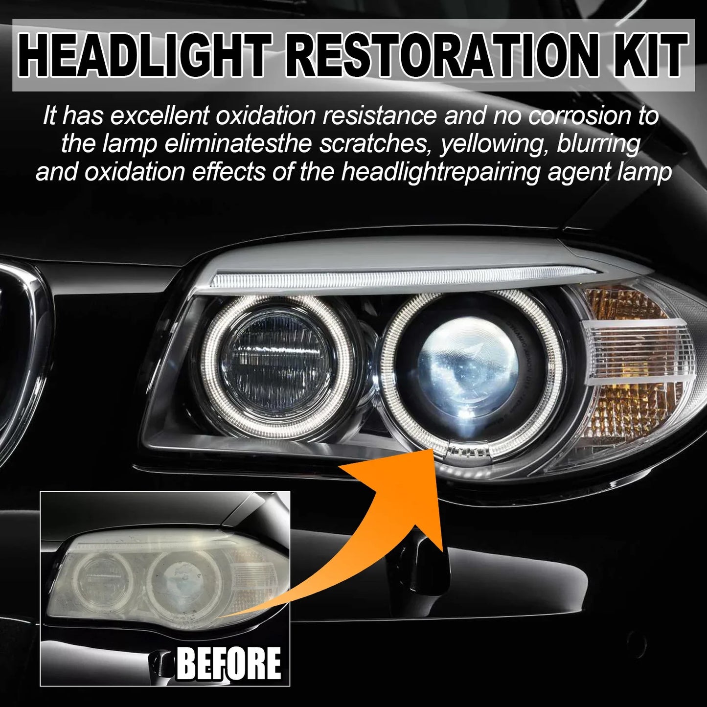 Headlight Restoration Kit Car Headlight Polishing Scratch Remover Oxidation Cleaner Headlamp Renovation Auto Repair Tools