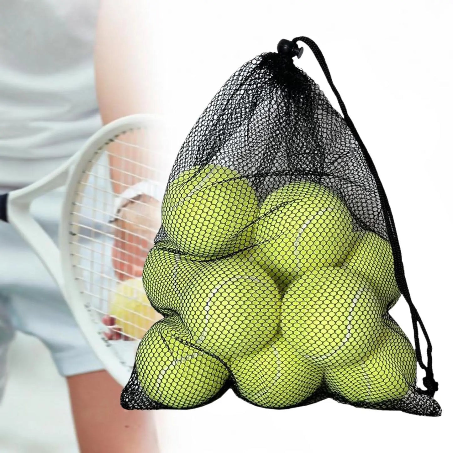 Avichic™ 12-Piece Professional Tennis Balls Set – Durable Training Balls with Drawstring Bag for Indoor & Outdoor Play