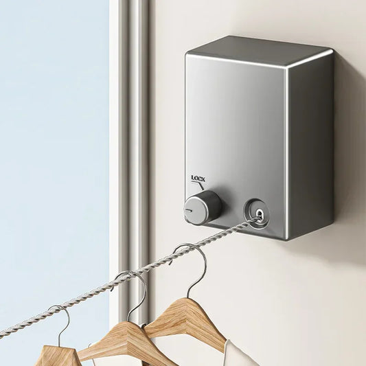 Wall Mounted Retractable Clothesline – Stainless Steel Foldable Laundry Drying Rack for Balcony, Bathroom & Space Saving