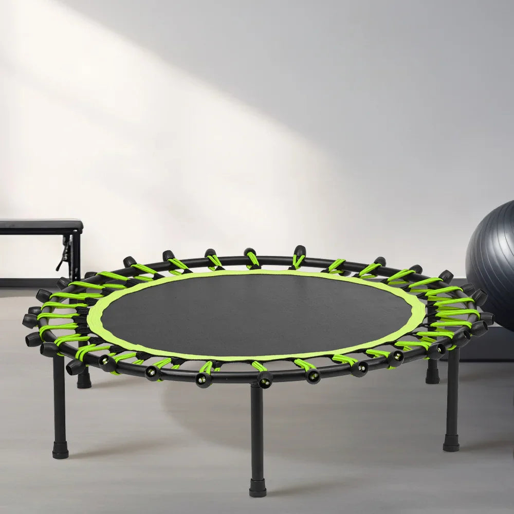 Silent Mini Fitness Trampoline – 40-Inch Bungee Rebounder for Indoor & Outdoor Cardio, Weight Loss & Balance Training