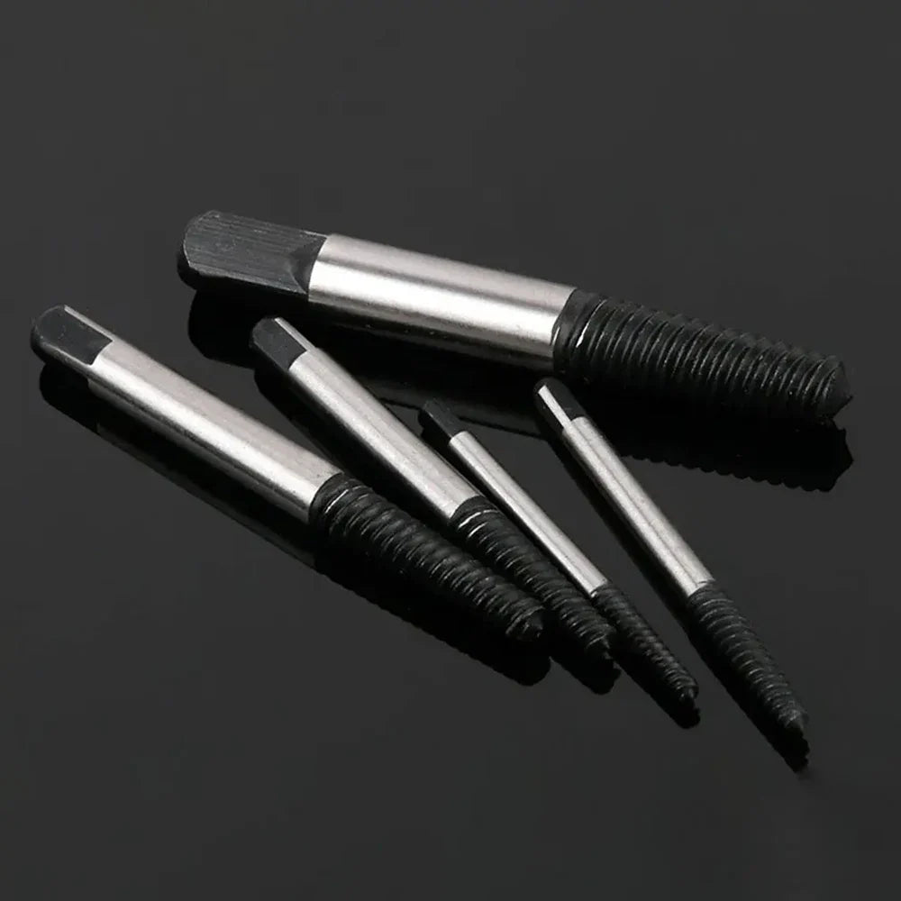 5/6-Piece Damaged Screw Remover Set – Durable Steel Drill Bit Extractors for Stripped, Rusted, or Broken Screws and Bolts