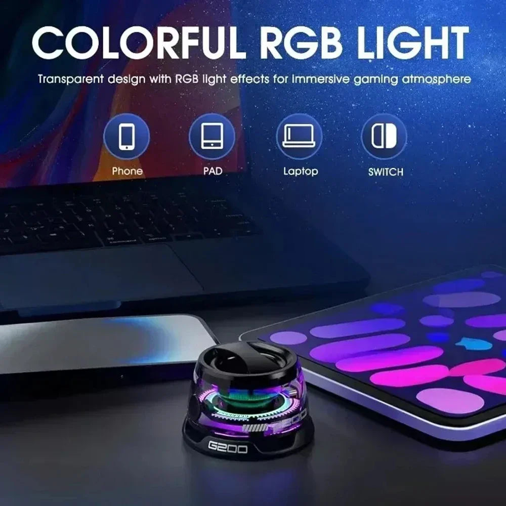 G200 Mini Bluetooth Speaker – RGB Light, Magnetic Mount, BT5.3, Wireless, 7H Playback, Phone Holder, Portable Sound Box