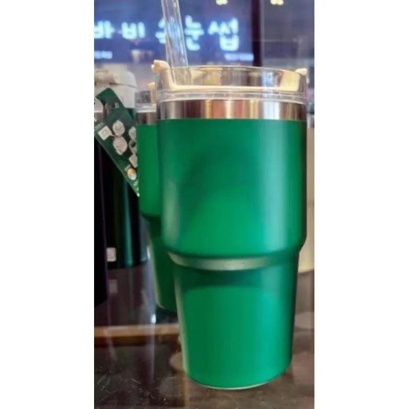 20oz Stainless Steel Insulated Tumbler with Straw – Large Capacity Travel Coffee Mug for Car, Office, and Home