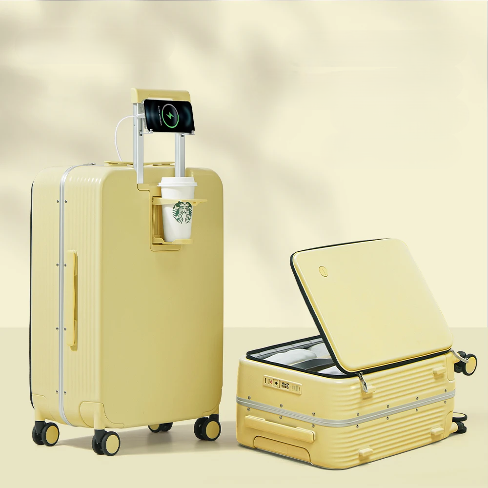 Aluminum Frame Hardshell Suitcase with USB Port – Turin