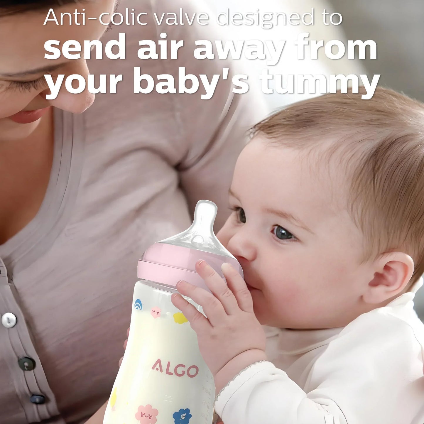 260ml Anti-Colic Baby Bottle – Curved Design, High Heat Resistance, Leakproof, BPA-Free, for 0–6 Months
