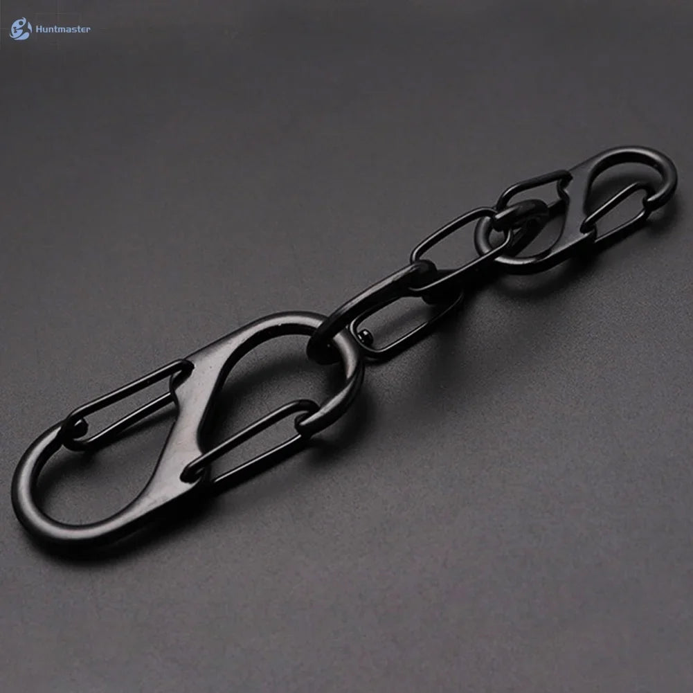 10pcs Stainless Steel S Type Carabiner with Lock Mini Keychain Hook Anti-Theft Outdoor Camping Backpack Buckle Key-Lock Tool